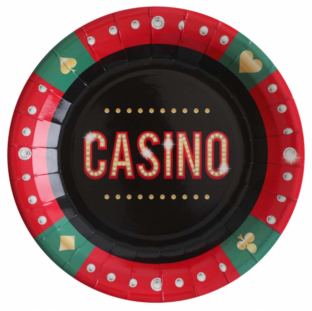 Casino Paptallerkner 10 Stk – Ideelle til Temafest!