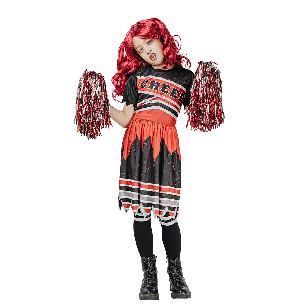 Skræmmende Zombie Cheerleader Kostume til Børn - Halloween!