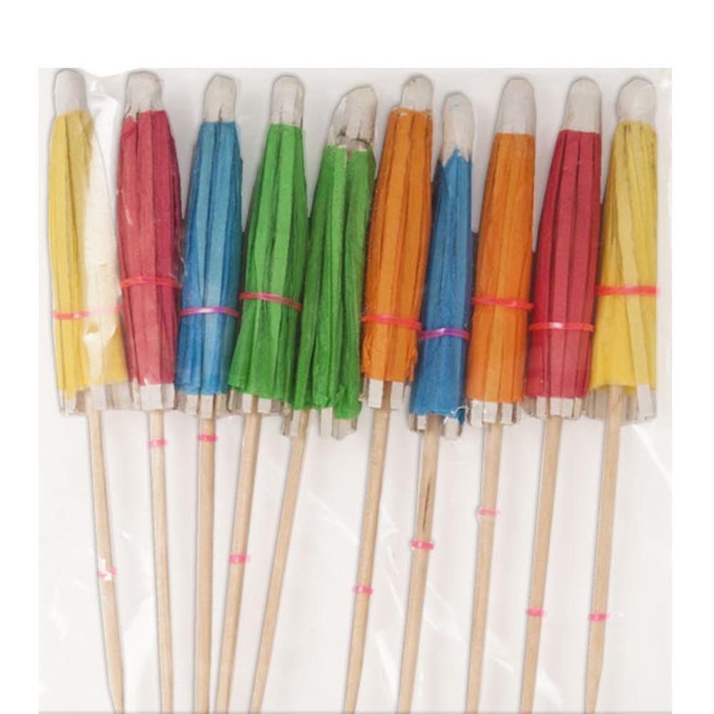 Farverige Papir Cocktail Paraplyer – 10 Stk til Festen