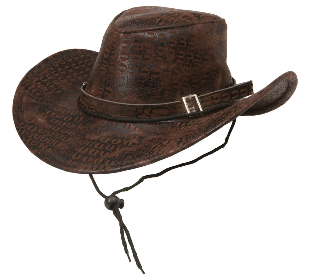 Brun Slangelook Cowboyhat – Perfekt til Temafester!