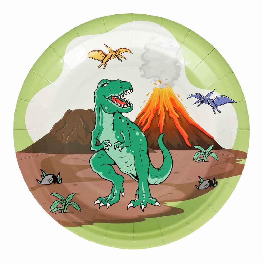 Dinosaur Paptallerkner til Dino Fødselsdagsfest!
