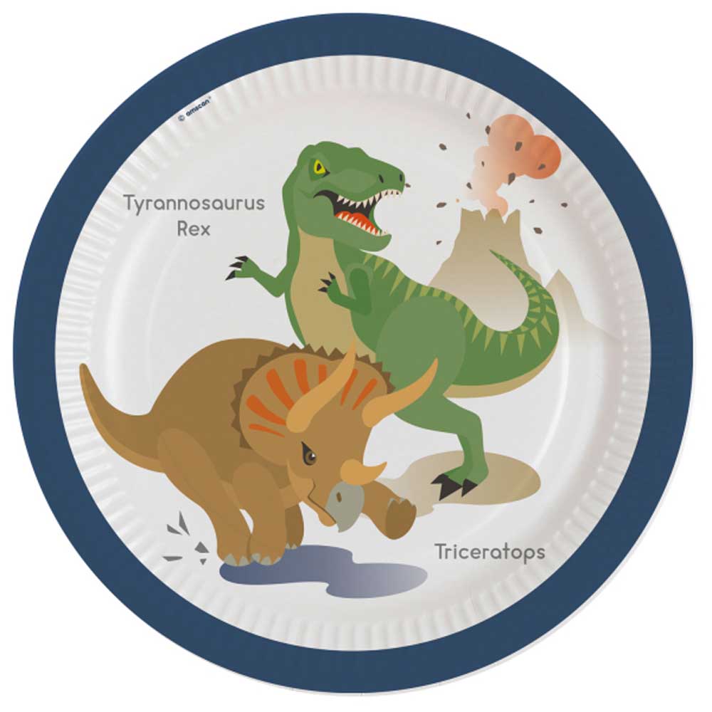 Dinosaur Paptallerkner – 8 Stk. til Din Temafest!