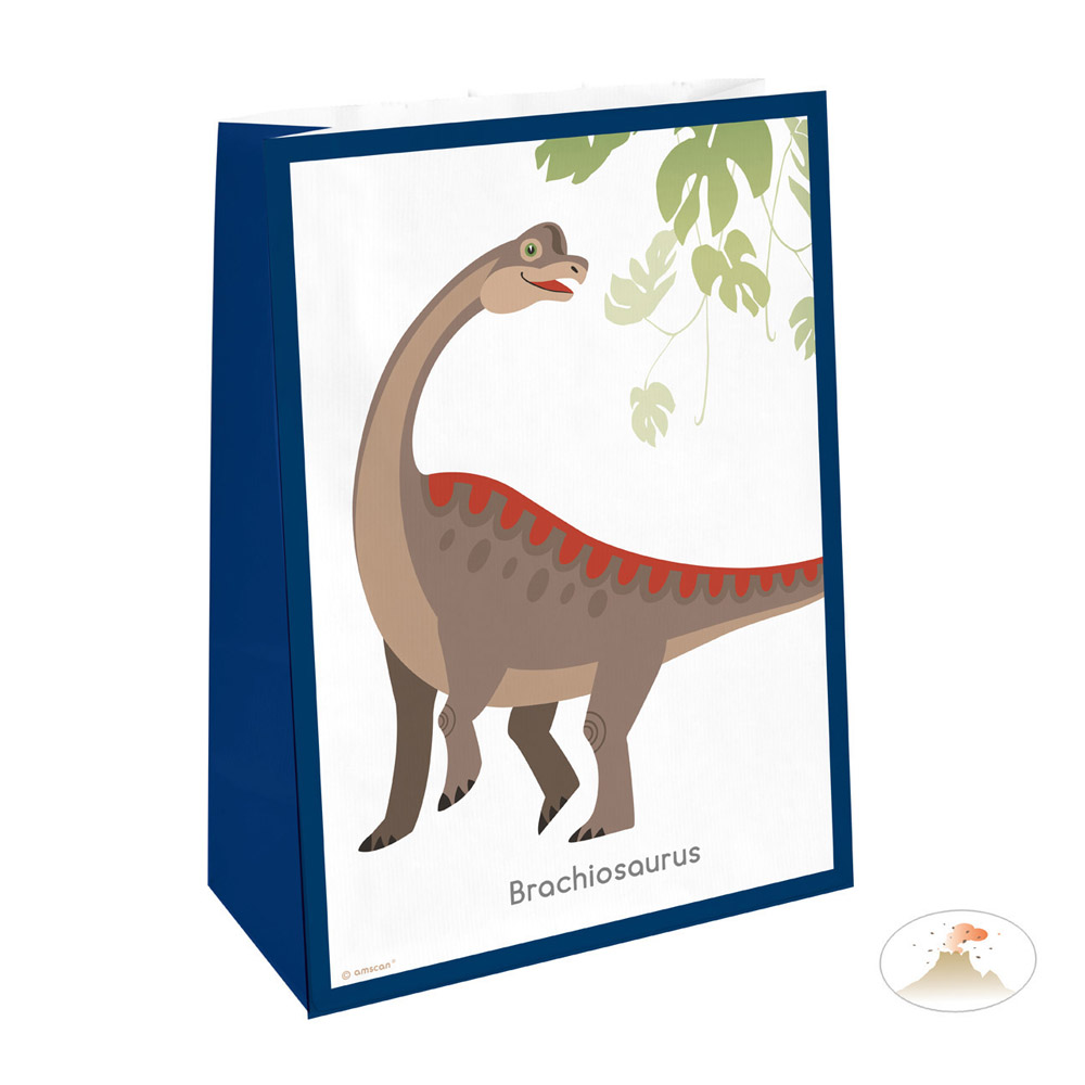 Dinosaur Slikposer til Fødselsdag – 4 Farverige Poser
