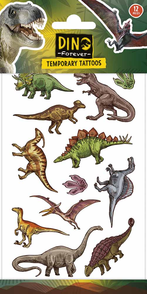 Dinosaur Tatoveringer – 12 Stk til Uforglemmelig Fest!