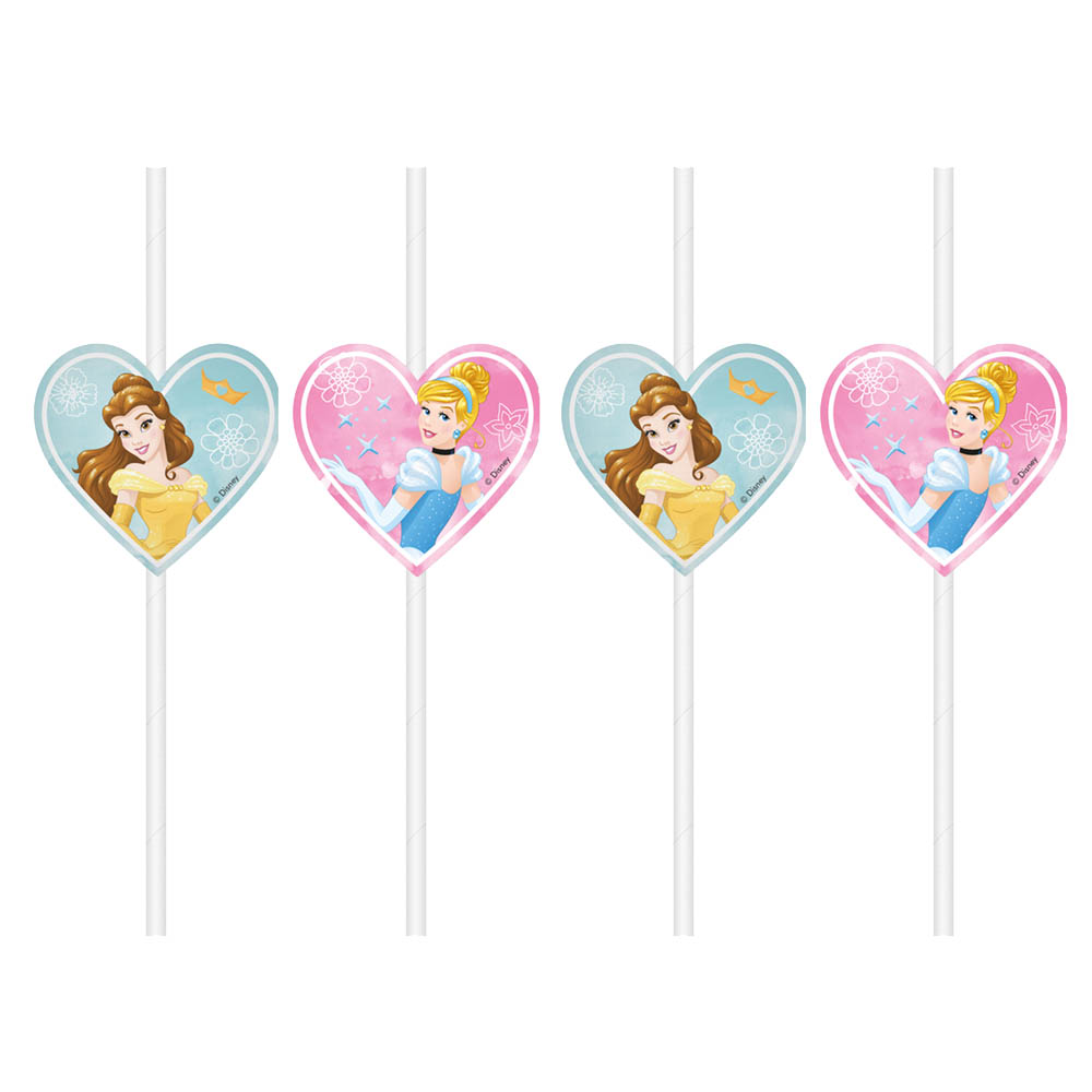 Disney Prinsesser Papsugerør – 4 stk. til festlige fester