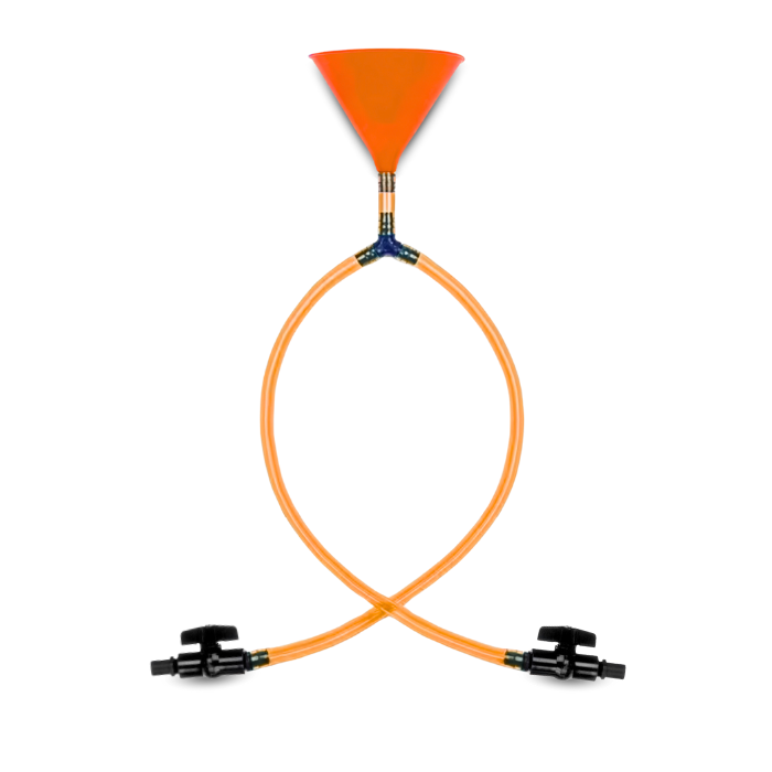 Dobbelt Tragt Ølbong i Orange - Festlighed til Salg!
