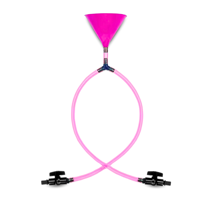 Dobbelt Tragt Ølbong i Pink - Festlighed på Tilbud!