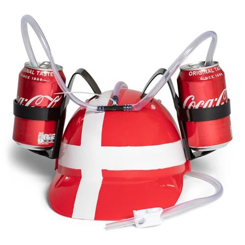 Drikkehjelm med Danmarksflag til festlige anledninger