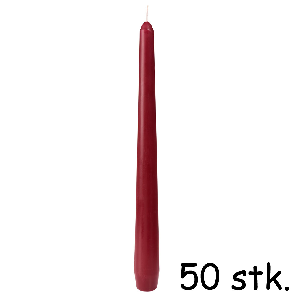Duni Bordeaux Stearinlys - 50 Stk til Festlige Anledninger