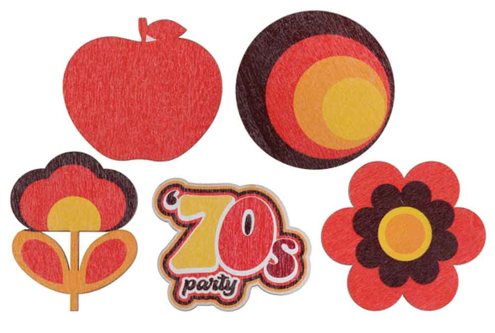 70'er Retro Træ Konfetti – 10 Stk til Festlig Dekoration