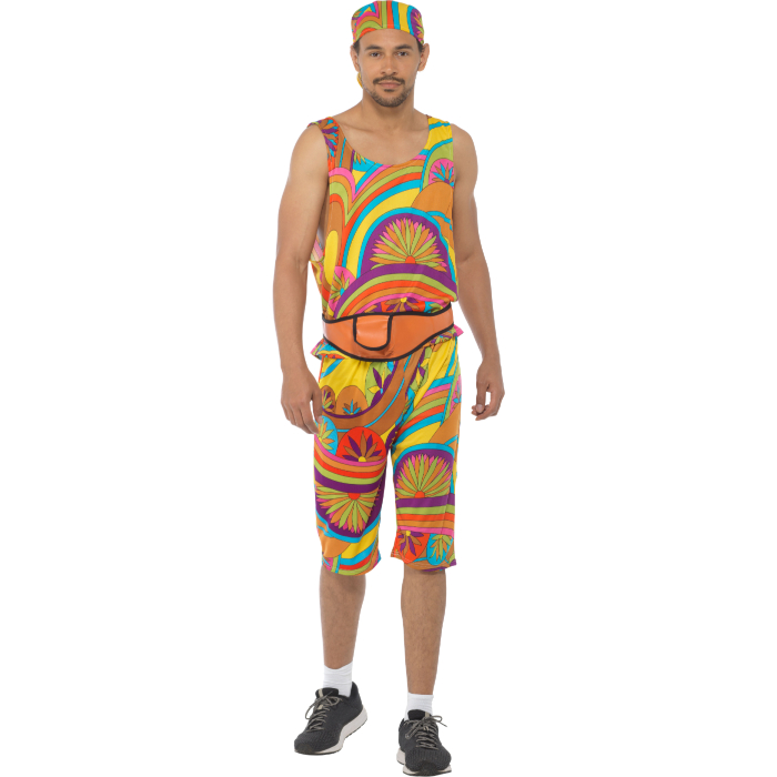 Multifarvet Hippie Kostume til Mænd - Perfekt til Fest!