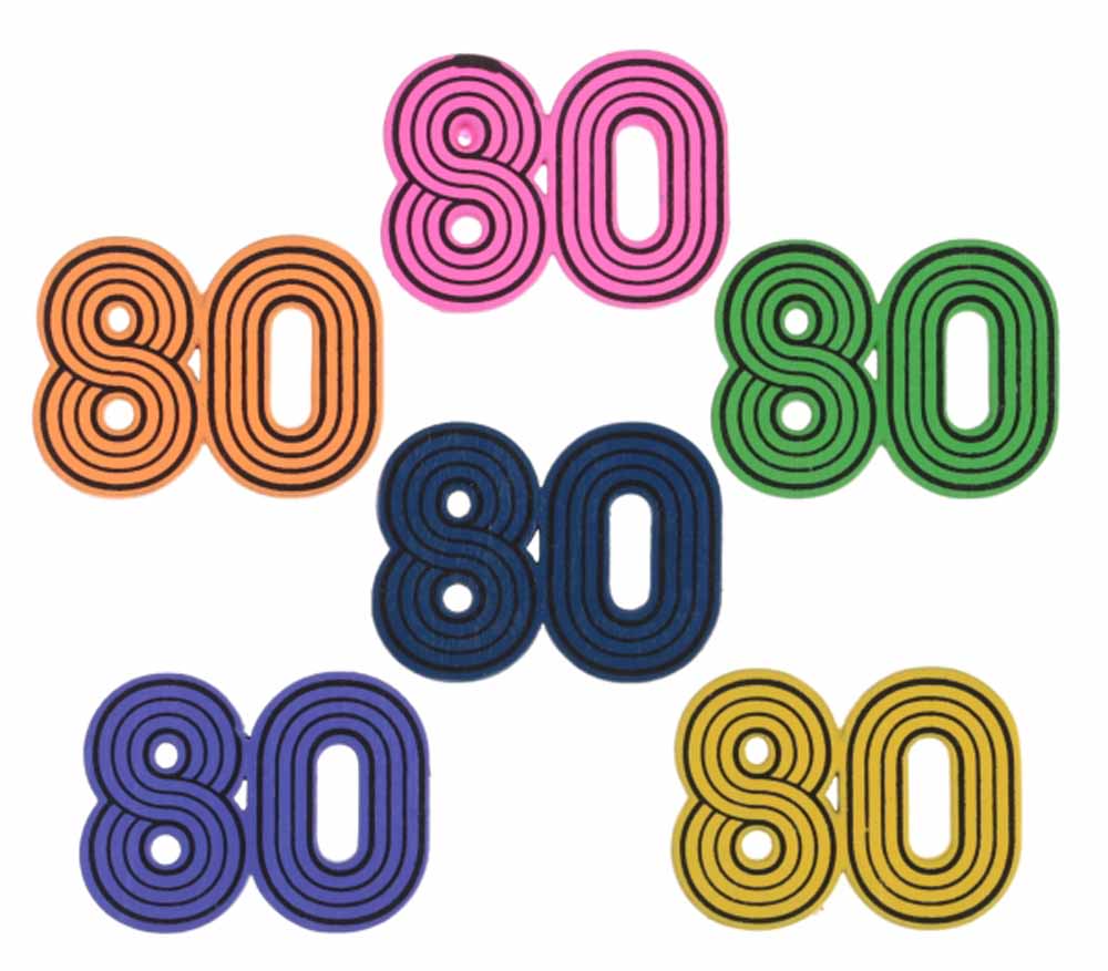 Farverig 80'er Træ Konfetti - 10 Stk Festpynt til Festen