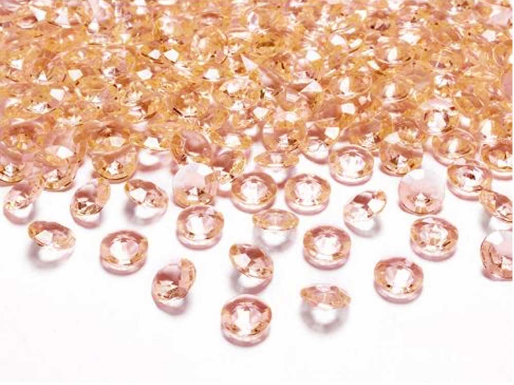 Ferskenfarvede Pynte Diamanter – 100 Stk til Festlige Anledninger