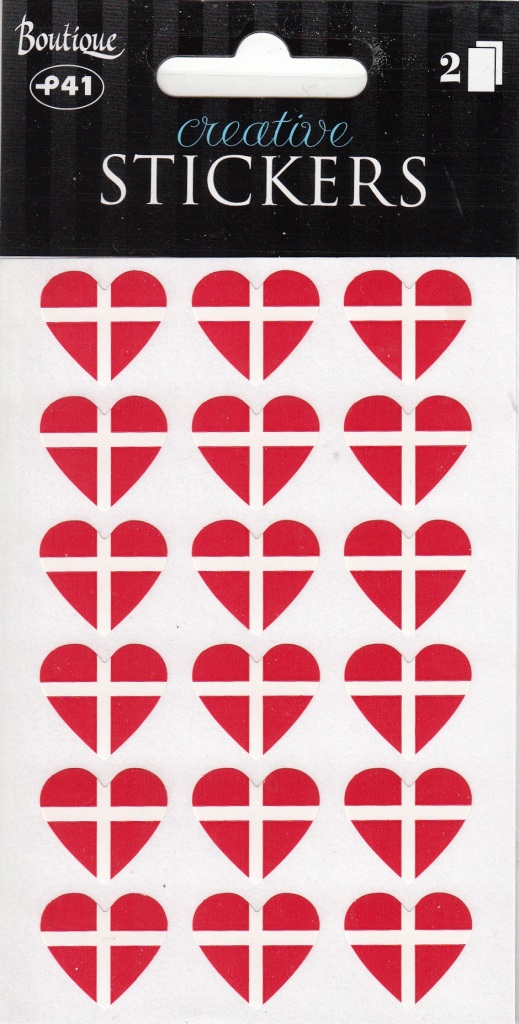 Flagstickers Hjerte – 36 Stk til Fodboldfest Dekoration