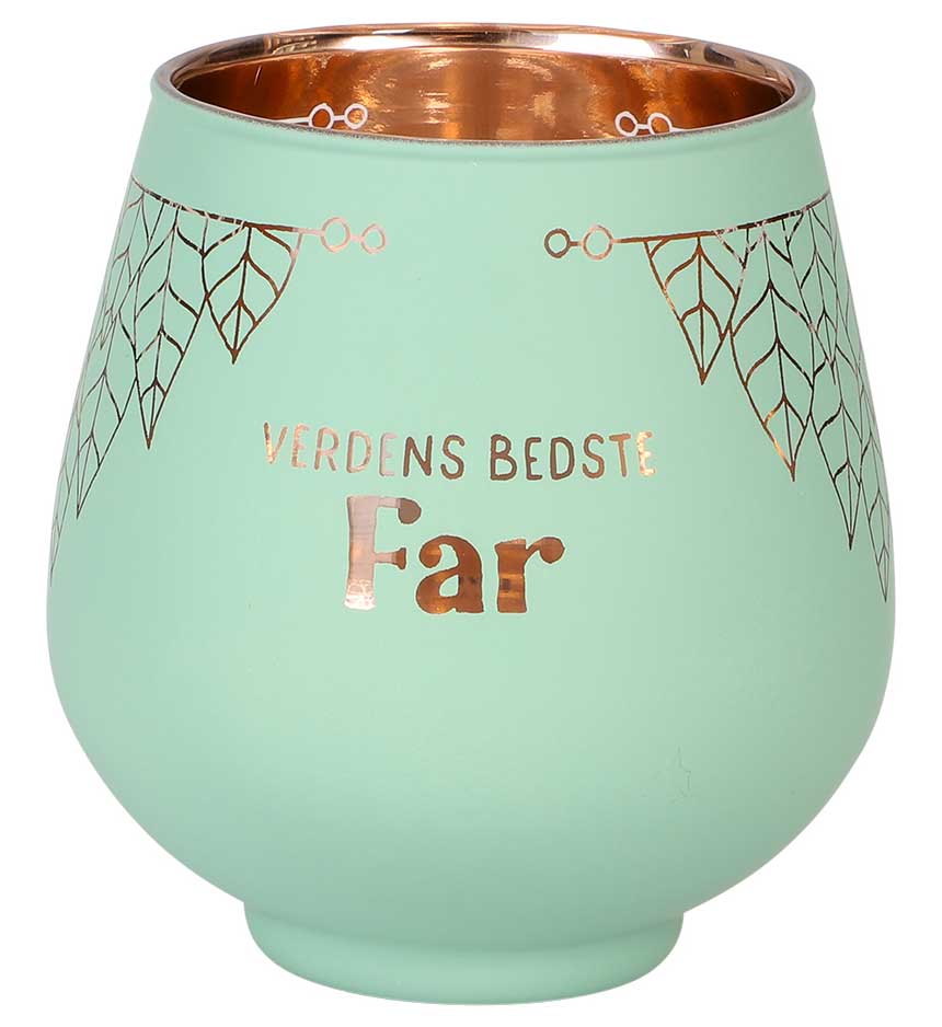 Fyrfadsholder "Verdens Bedste Far" – Perfekt til Fars Dag!