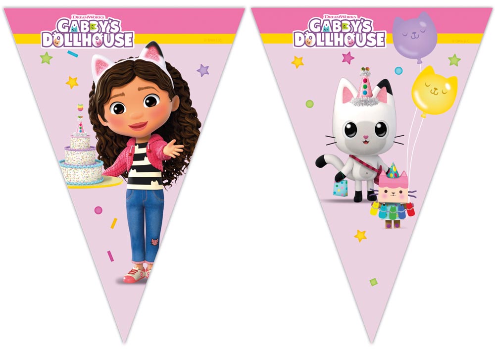 Gabby's Dollhouse Fødselsdagsvimpelbanner – 2,3 m