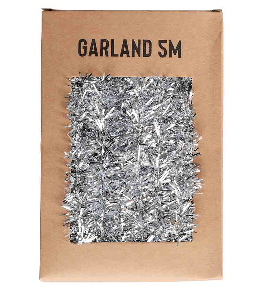 Glitrende Sølv Guirlande – 5 Meter Julepynt Tilbud!