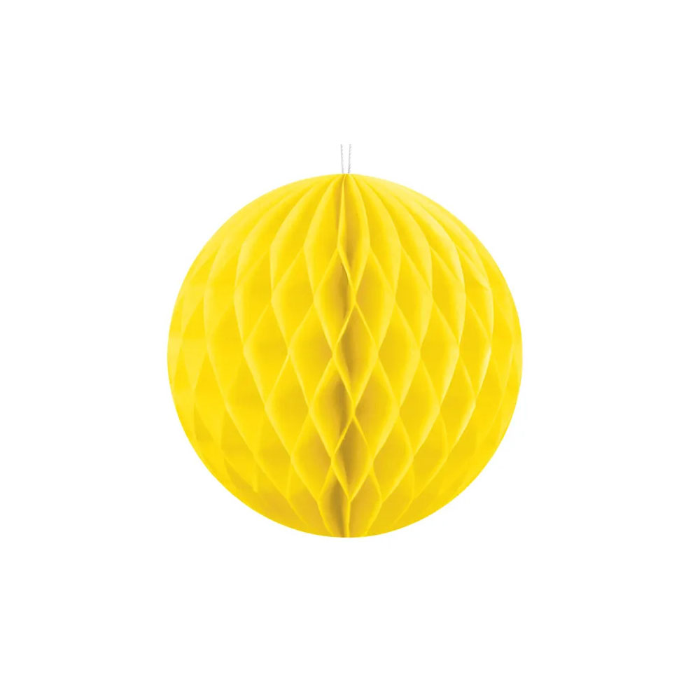 Gul Honeycomb Kugle 10 cm til Festlige Anledninger