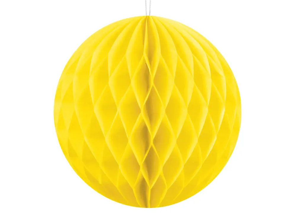 Gul Honeycomb Kugle 20 cm til Festlig Dekoration