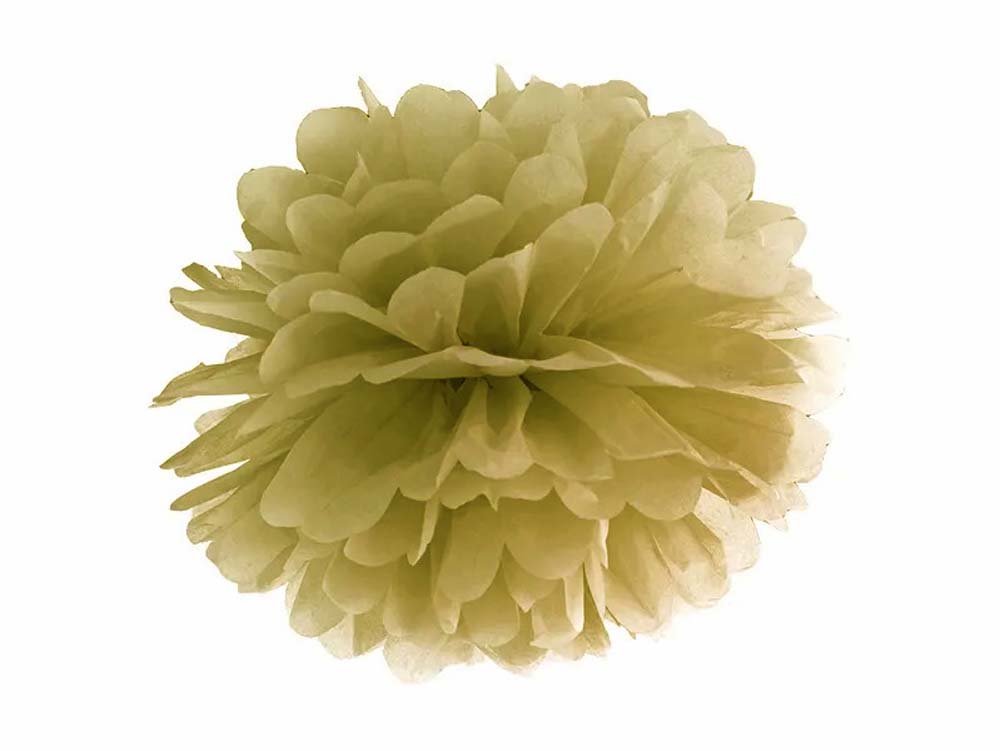Guld Pompom Dekoration til Festlige Anledninger - 25 cm