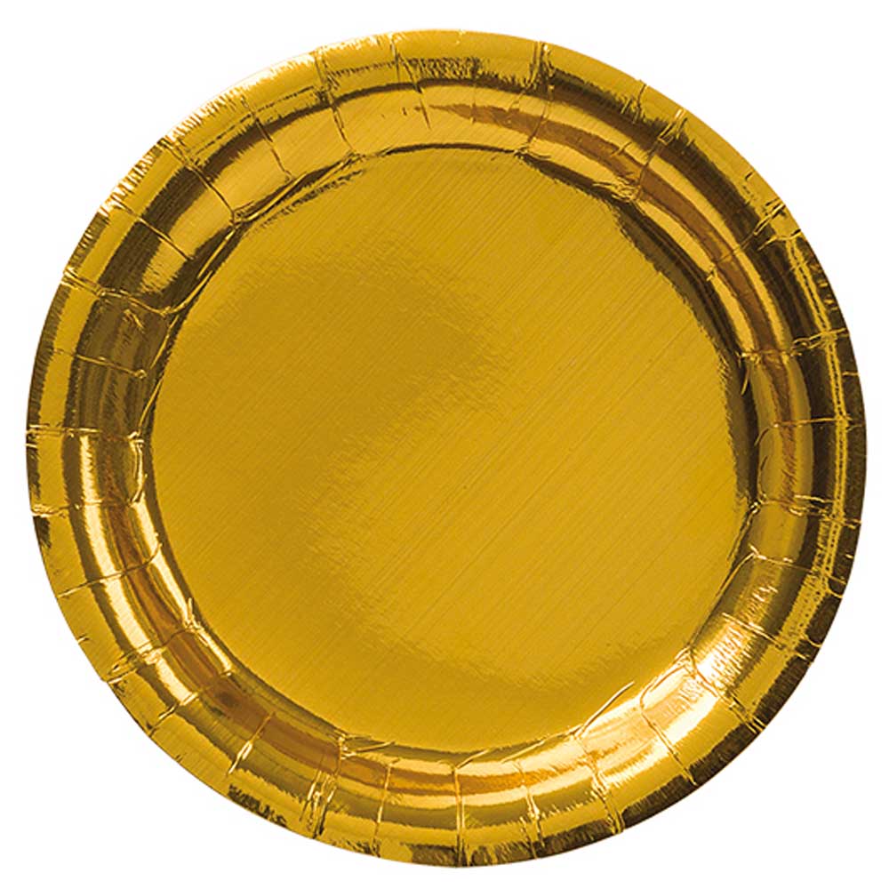 Guldmetallic Paptallerkner - 8 stk til festlige lejligheder