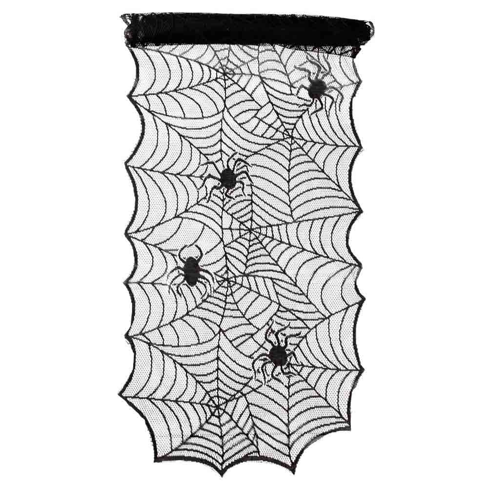 Skræmmende Halloween Bordløber med Edderkopper - 180 cm