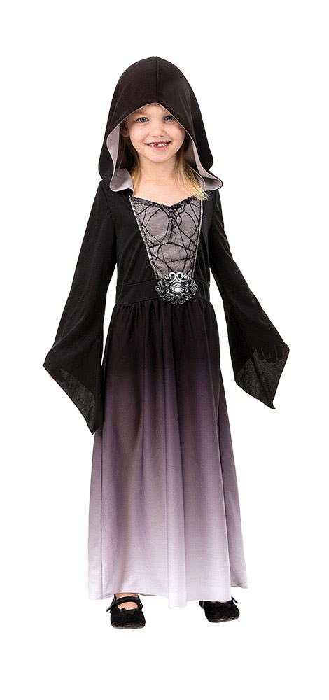 Eksklusiv Grå og Sort Halloween Kostume Kjole til Børn