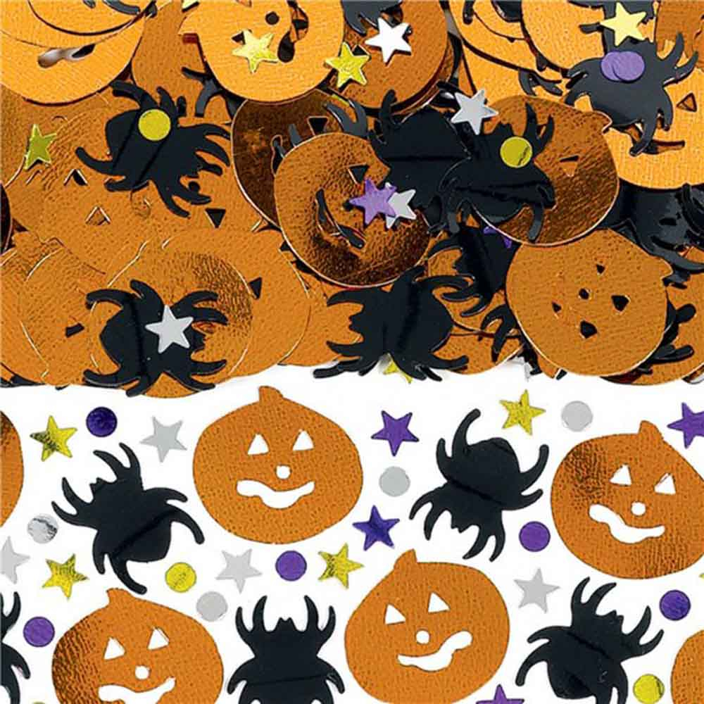 Halloween Konfetti Mix med Græskar og Edderkopper 14g