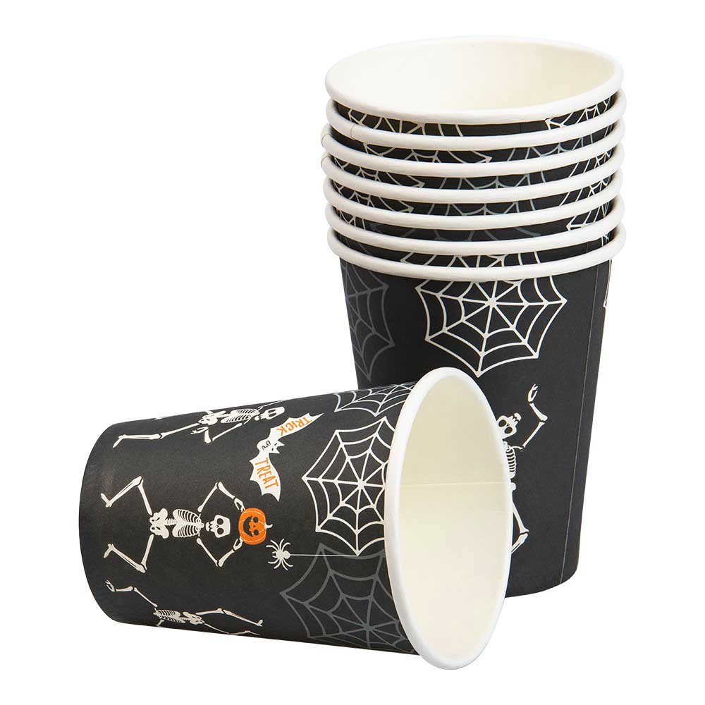 Halloween Papkrus med Skeletter - 8 stk. til Festen