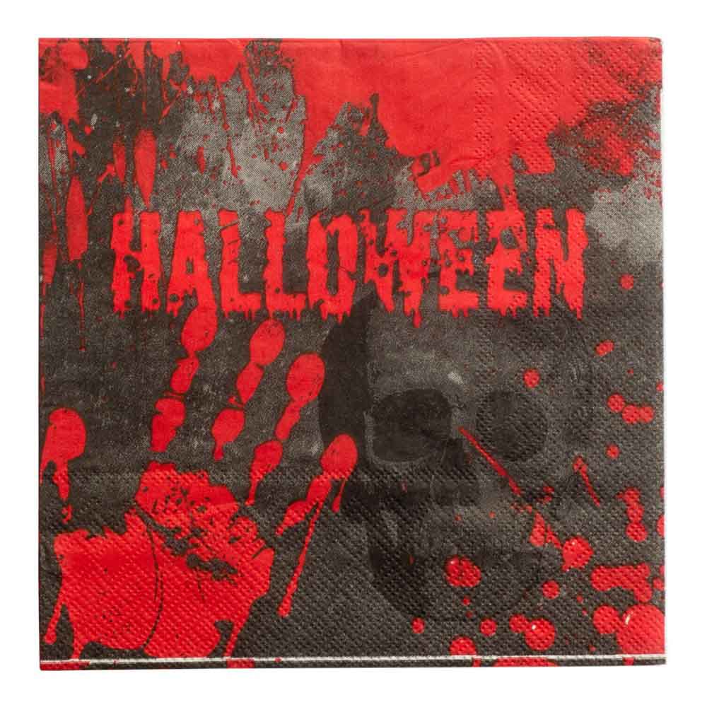 Halloween Servietter 16 Stk - Blodige Hænder til Festen