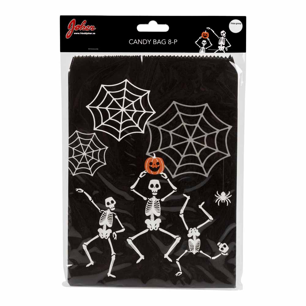 Halloween Slikposer med Skeletter - 8 Festlige Poser