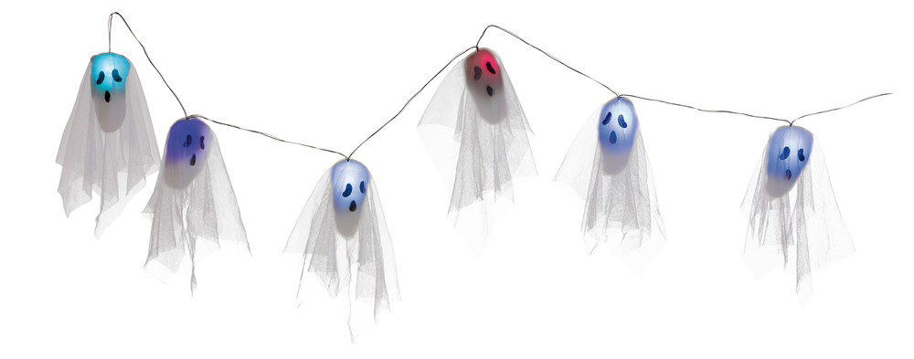 Lysende Halloween Spøgelse Guirlande - 170 cm Dekoration