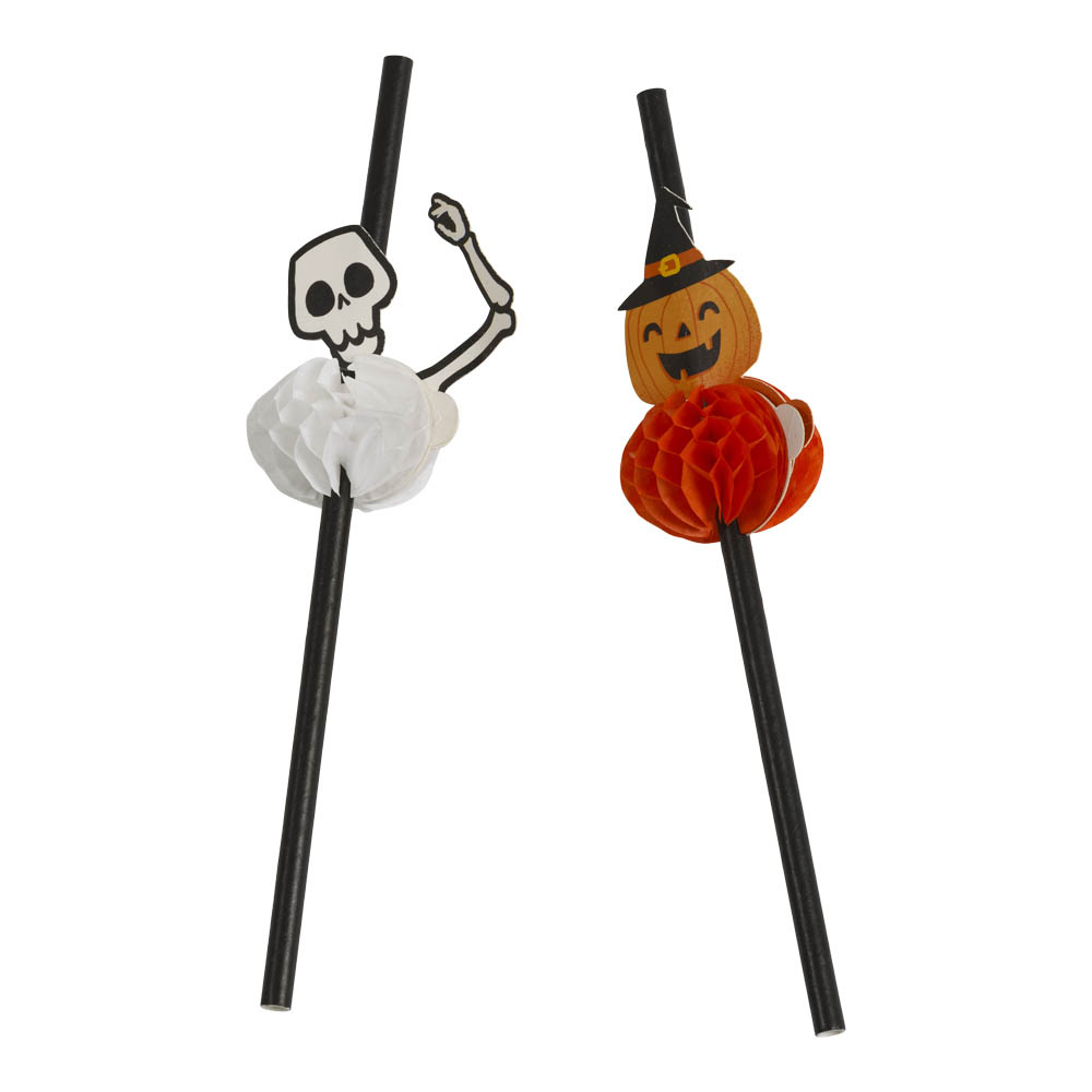 Halloween Sugerør med Honeycomb – 6 Stk. Festlig Dekoration!