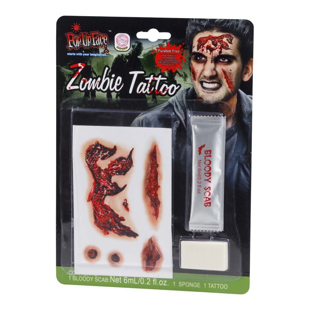 Skræmmende Zombie Tatoveringer til Halloween Fest