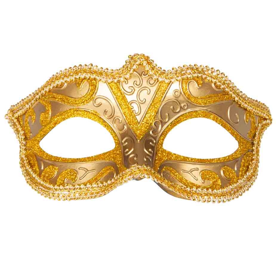 Guld Halvmaske til Maskebal – Elegance og Mystik