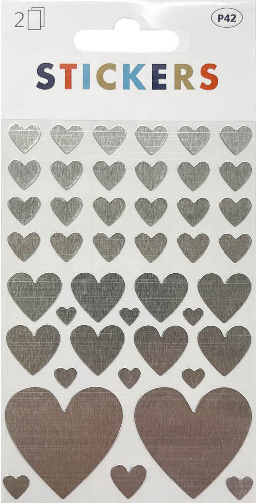 Sølv Hjerte Stickers - 86 Dekorative Oblater til Kreativitet