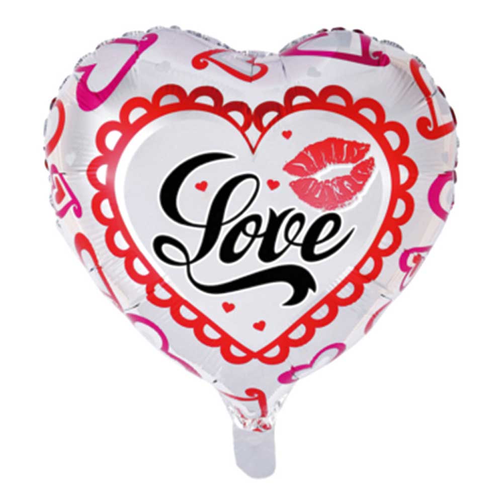 Hjerteformet Sølv Folieballon med "Love" til Fejringer
