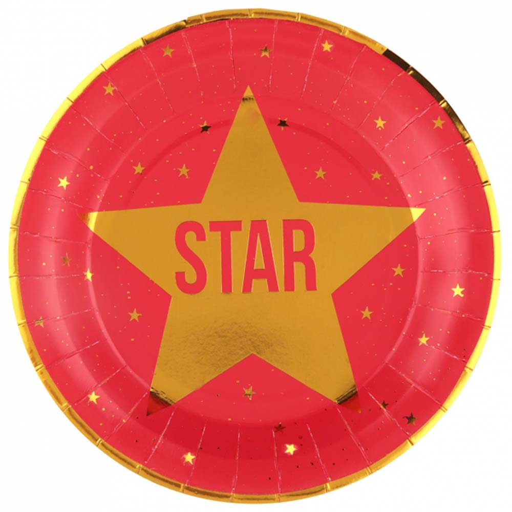 Hollywood Star Paptallerkner – 10 stk til festlige fester
