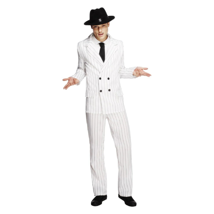 Hvid Gangster Kostume til Fest og Temaer