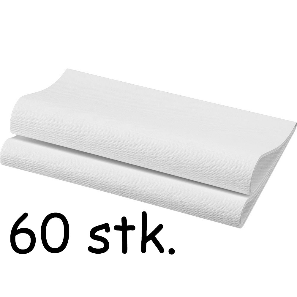 Hvide Bio Middagsservietter - 60 Stk til Festlige Anledninger