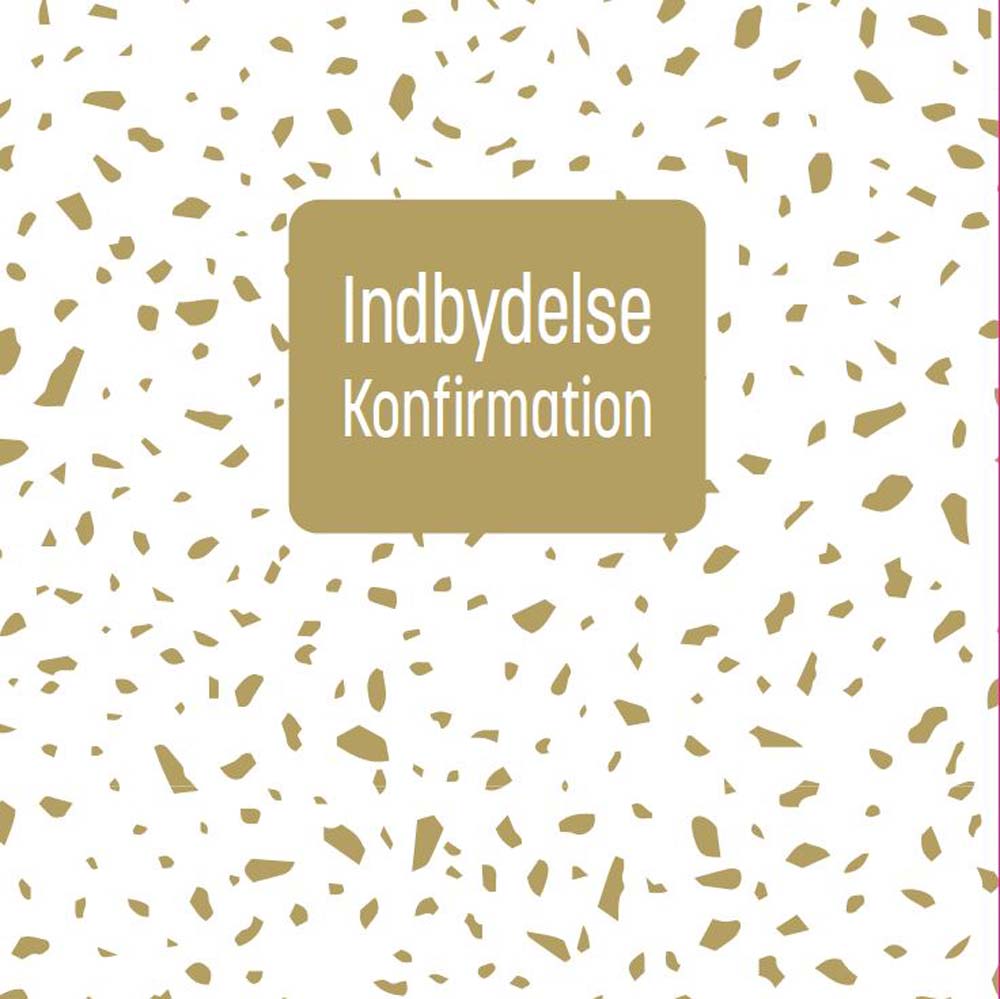 Guldmetallic Indbydelser til Konfirmation – 5 Stk. Elegance