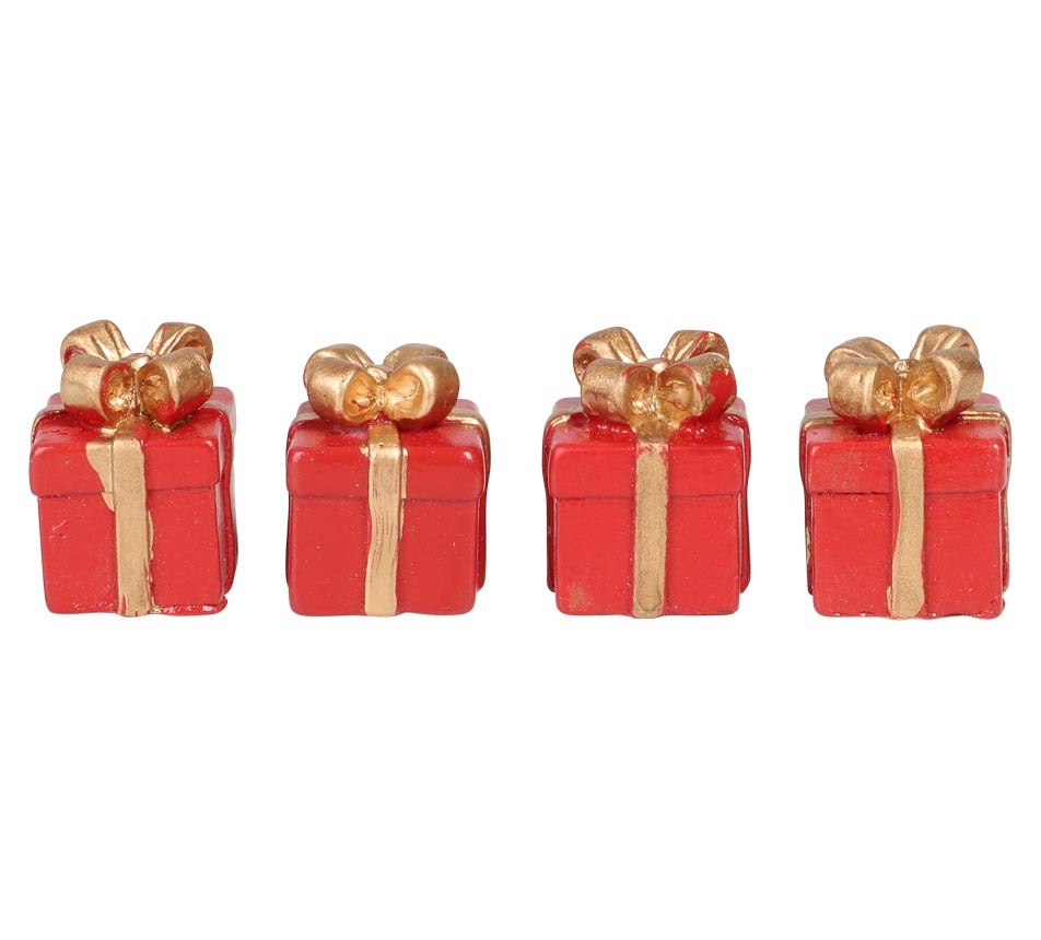 Mini Julegaver – Dekorative Gaver til Jul (4 stk.)