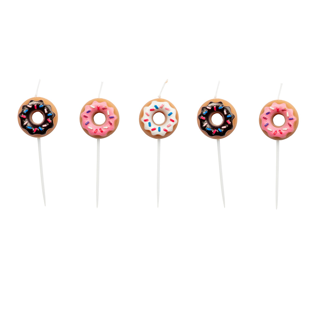 Farverige Donuts Kagelys – Sjovt til Fødselsdagskagen!