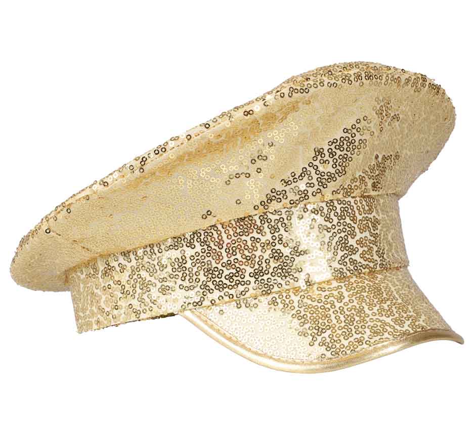 Guld Pailletter Kaptajnhat til Fest og Festival - Must-Have!
