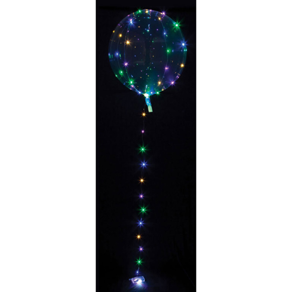 Klar Rund LED Ballon Ø50 cm – Multifarvet Festlys til Fester