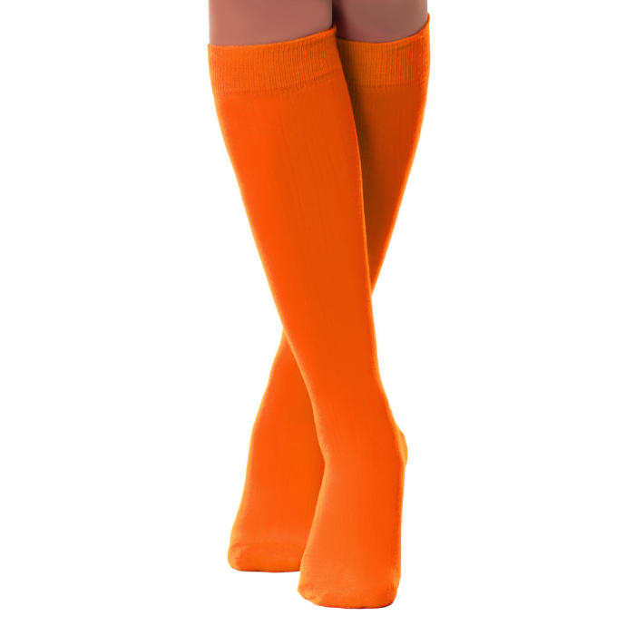 Neon Orange Knæstrømper til Kvinder - Black Friday Tilbud!