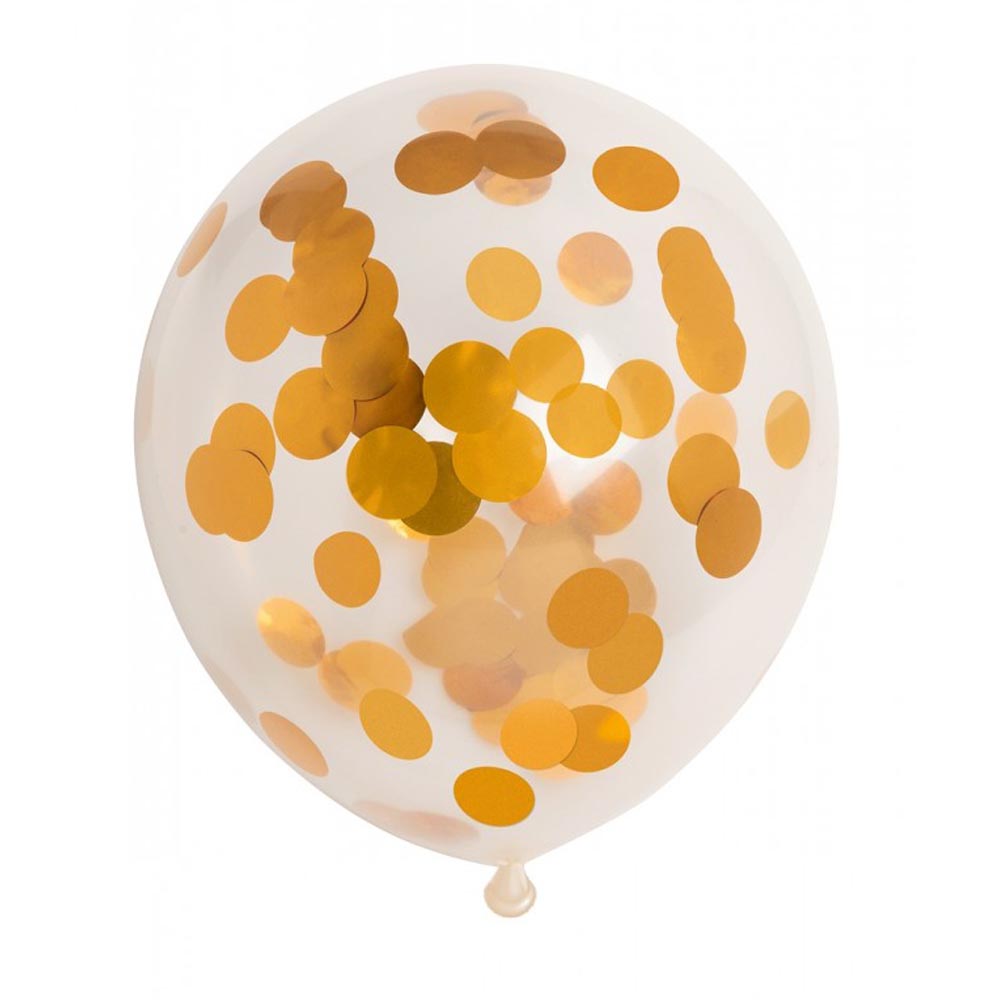 Guldmetallic Konfetti Balloner – 6 stk. til Festlige Anledninger