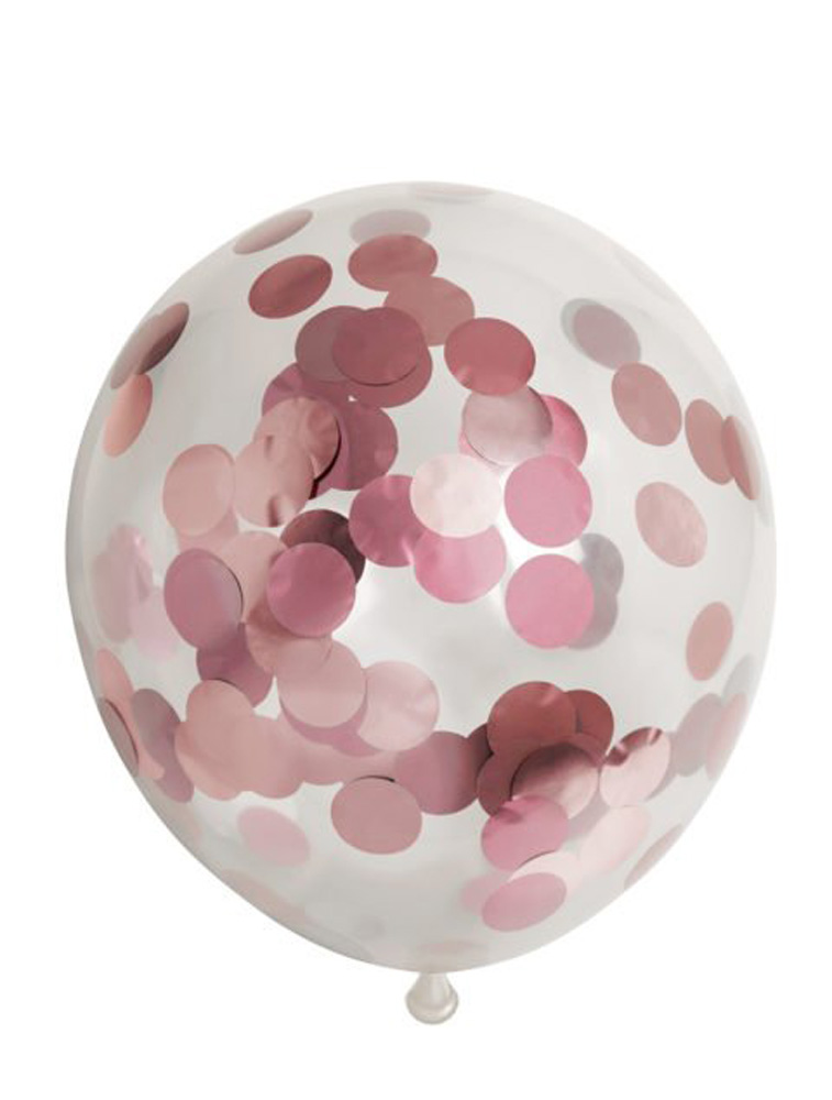 Konfetti Balloner i Rose Gold – 6 stk. til Festen