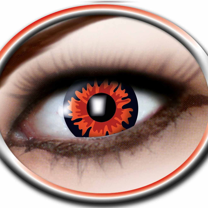 Orange Blomster Kontaktlinser til Halloween Fest