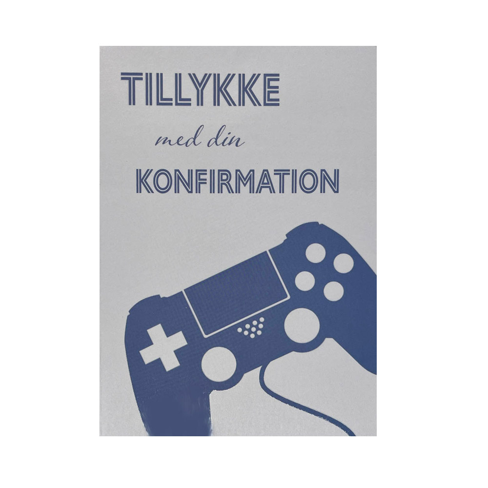 Gamer Konfirmationskort i Lyseblå – Fejr med Stil!